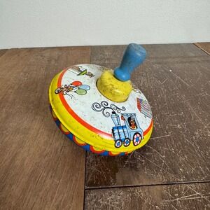 Ohio‎ Art Vintage Metal Painted Children's Spinning Top Toy